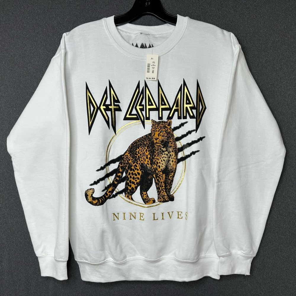 Def Leppard Rock Band Sweatshirt XS Nine Lives